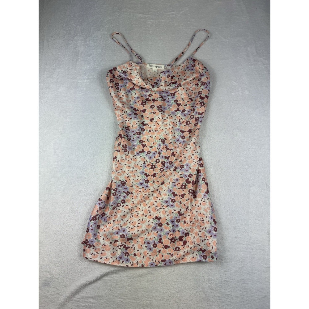 Lola Grace Women sz Small Floral Spaghetti Strap Slip Dress Silky Soft Girl